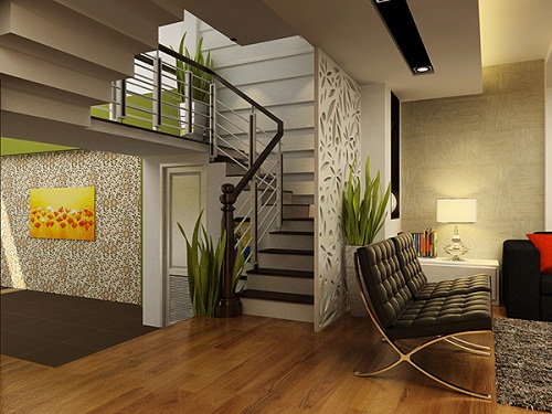 vách ngăn cầu thang nhà ống